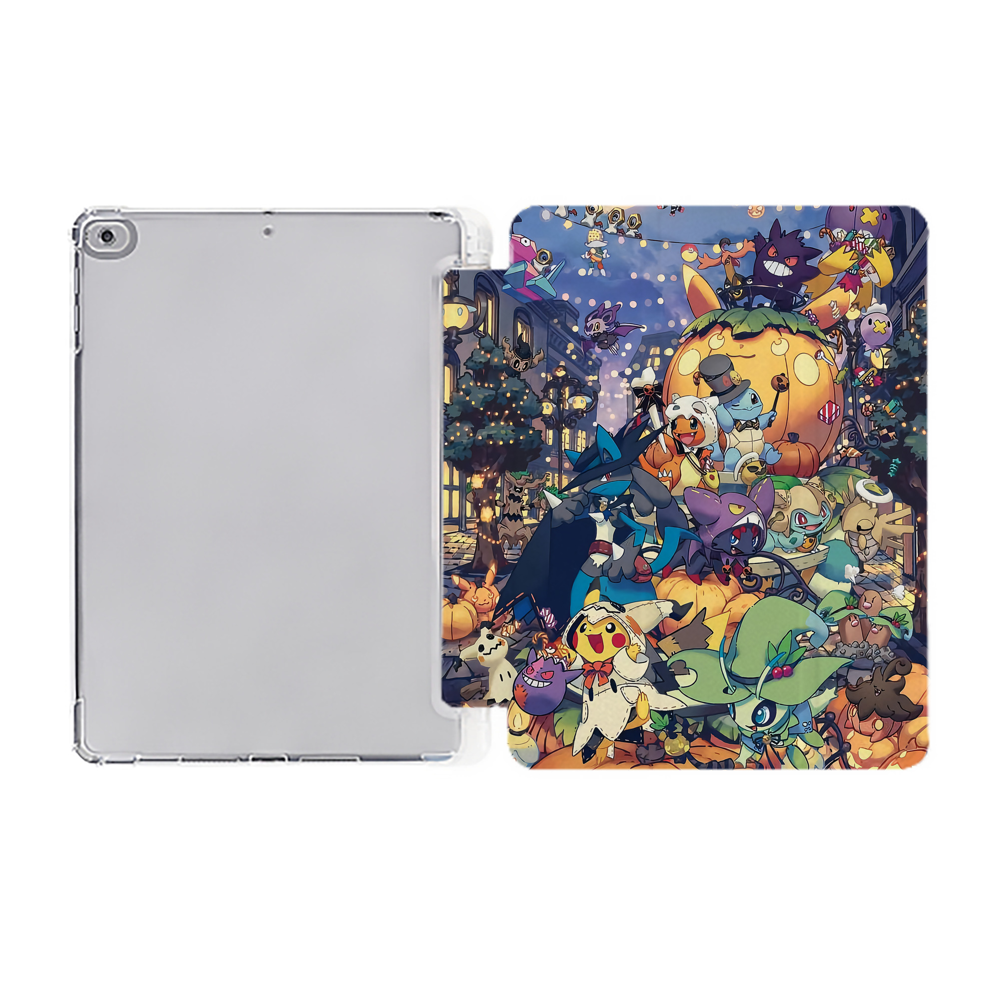 （画像用） ポケットモンスター Pokémon IPad ケース ペン収納付き 三つ折りスタンド PUレザー×シリコン 対応機種9.5/10.5/10.9インチ